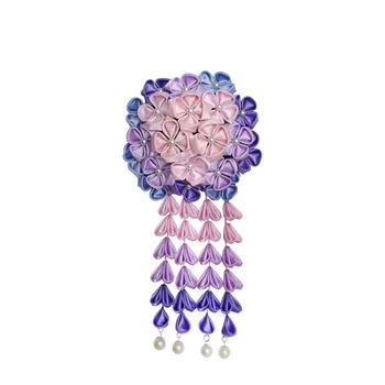 Originalus produktas ir vėjo gradientas hydrangea gėlės padangų milteliai violetinė wisteria plaukų aksesuarai su hanfu kimono studijoje