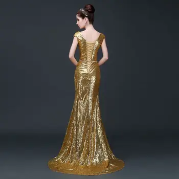 Trimitas Aukso china elegantiška berankovė vestidos de fiesta de noche prom šalies vakarinės Suknelės chalatas de soiree 2020 naujas