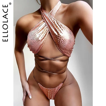 Ellolace Seksualus Bikini Moterims Tvarstis Maudymosi Gyvatė 2020 M. Maudymosi Kostiumėliai, Maudymosi Kostiumą, Atskiras Maudymosi Kostiumėlis Beach Dėvėti Bikini Push Up