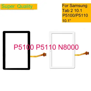 10vnt/Lot Samsung Galaxy Tab 2 10.1 GT-P5100 P5100 P5110 N8000 Jutiklinis Ekranas skaitmeninis keitiklis Pulto Jutiklis Tablet Stiklo