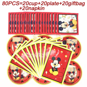 Disney Mickey Mouse Grupė Temą Prekių Rinkinys, Stalo Reikmenys, Popieriaus Taurės Plokštė Banner Vėliavos Apdailos Mickey Anniversaire Šalies Tiekėjas