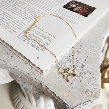 LouLeur 925 sterlingas sidabro nemokamai Nuryti karoliai pakabukas aukso mados ažūrinės figūrinių paukščių choker karoliai moterų naujų papuošalų dovana