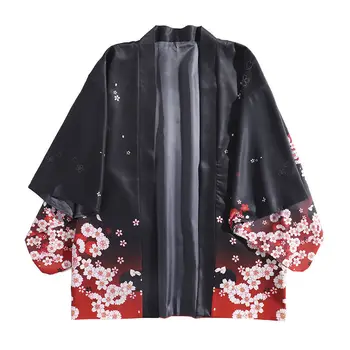 Japonų Kimono Moterų Chalatas Spausdinti Animaciją Sleepwear Didelio Dydžio, Ilgomis Rankovėmis Vasaros Apdaras Mados Azijos Harajuku Drabužiai