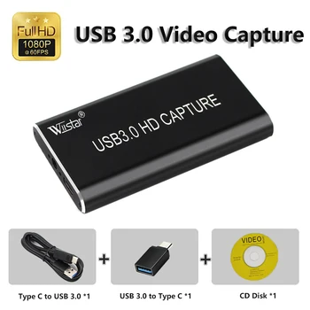 USB 3.0 Filmavimo HDMI USB 3.0-C Tipo Vaizdo įrašymo Plokštę 1080P Ratai Nemokamai Surinkimo Prietaiso PS3 Žaidimas Stream Gyvenimo