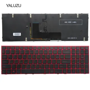 YALUZU NAUJAS JAV Nešiojamojo kompiuterio Klaviatūros Clevo P650 P670RE3 P670RG P650RE3 P650RE6 P650RG raudona Klaviatūra MUMS spalvų Apšvietimu anglų versija