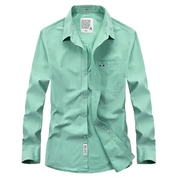 VINRUMIKA 2020 m. Pavasarį verslo vyrų laisvalaikio prekės aukštos kokybės, medvilnės žalioji marškinėliai rudens žmogus, mėlyna ilgomis rankovėmis marškinėliai