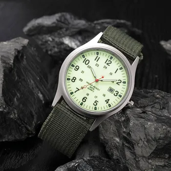 Vyrai Karinės Žiūrėti Kvarcinis Analoginis Laikrodis Drobės Apyrankė Sporto Armijos Vandeniui Laikrodis XRQ88