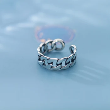 Colusiwei Klasikinis 925 Sterlingas Sidabro Šviesą Grandininė Atidarykite Reguliuojamas Piršto Žiedą, Moterims Korėja Stiliaus Žiedas Fine Jewelry Dovanų Šalis