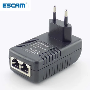 ESCAM 12V 1A POE Injector Sienos Kištukas POE Switch Maitinimo Adapteris Bevielio Ethernet Adapteris IP Kameros VAIZDO JAV/EU Plug G16