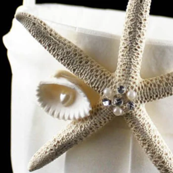 Vestuvių Paplūdimys Tematikos Dramblio Kaulo Gėlių Mergaitė Krepšelį Su Jūros Žvaigždė Ir Seashell