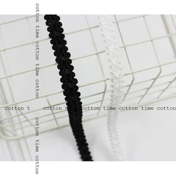 5 metrų 15mm Nerijos austiniai diržai, Black&White Ribbon Derliaus Apipjaustymas Drabužių aksesuaras maišą drabužių nemokamas pristatymas