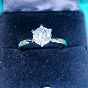 Solitaire Pažadas žiedas Nekilnojamojo 925 Sterlingas sidabro puikus AAAAA cz Dalyvavimas Vestuvių Juostoje Žiedai, moterų Nuotakos Šalis Papuošalai