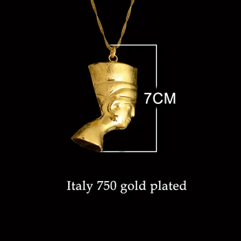 Kindlegem 750 Gryno Aukso Spalva Faraono Galva Portretas Karoliai Pakabukas Moterų Ir Vyrų Papuošalai Italija Aukštos Kokybės Egipto Papuošalai