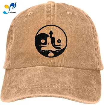 Buda Yin Yang Unisex Minkštas Casquette Bžūp Mados Skrybėlę Derliaus Reguliuojamas Beisbolo Kepurės