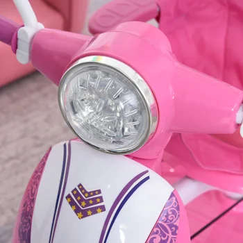 HOMCOM vaikų triratis, 3 metų veidrodėliai su šviesos ir muzikos funkcijas, markizės motociklo formos 102x48x96 cm