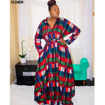 Tinklelis Spausdinti Afrikos Suknelės Moterims Skraiste Afrikos Plius Dydis Drabužių Afrikos Suknelė Dashiki Derlius Žiemos Hipis Drabužius, Ponios