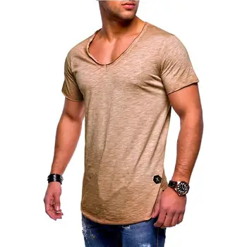 Gatvės mados vyriški T-shirt Slim custom T-shirt markės dizaino mados prabangių V-kaklo fitneso laisvalaikio T-shirt Slim tinka T-marškinėliai vyrams
