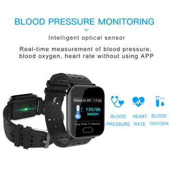 A6 Smart Juosta intelektinių Širdies ritmo Monitorius Fitness Tracker Smart Apyrankė atsparus Vandeniui Apyrankės Žiūrėti