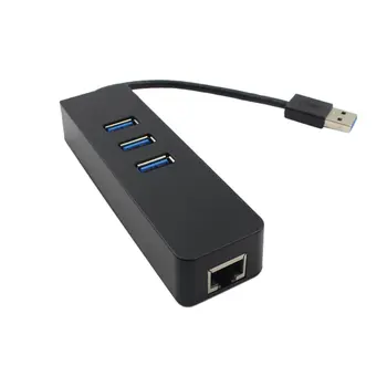 USB 3.0 Hub Gigabit Ethernet Lan RJ45 Tinklo Adapteris centras su 3 Prievadų USB į RJ45 Išorinis Tinklo Kabelis Splitter, skirtą 