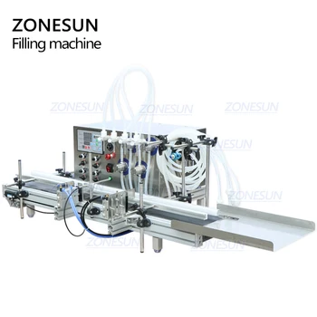 ZONESUN 4 Antgaliai, Magnetinis Siurblio Automatinis Darbalaukio Skysto Vandens Gėrimas Užpildas Konvejerio Pripildymo Mašina Butelį Vandens Formavimo Mašina