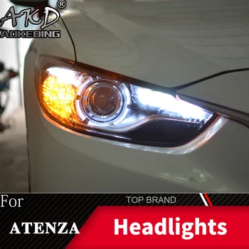 Žibintas Automobilių 2013-2016 M. Mazda 6 Atenza Žibintai, Rūko Žibintai, Dieniniai Žibintai DRL H7 LED Bi Xenon Lemputės, Automobilių Reikmenys