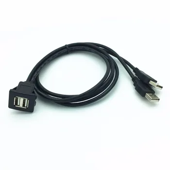 Flush Mount Dual USB 2.0 Doko Adapteris įstatykite USB 2.0 Extension Cable Naujas