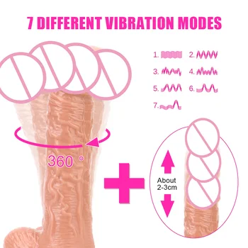 OLO Realistiškas Penis Vibratorius ir Nuotolinio Valdymo Big Dick TPE Sekso Žaislai Lesbiečių Šildymo Veržlus Dildo Moterims