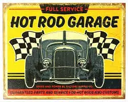 Hot Rod Garažas Vintage Retro Alavo Pasirašyti Namų Pub Baras Deco Sienų Dekoras Plakato Dydis
