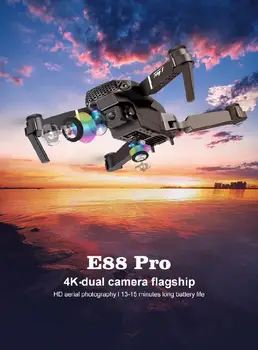 HobbyLane E88 pro drone 4k HD dual camera vaizdo nustatymo 1080P WiFi fpv drone aukštis išsaugojimo rc quadcopter