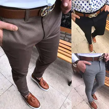 Vyrų Mados Atsitiktinis Kelnės Socialinio Verslo Slim Stora Ilgos Kelnės Kostiumas Laisvalaikio Rudenį Oficialaus Biuro Aprangos Drabužių Streetwear