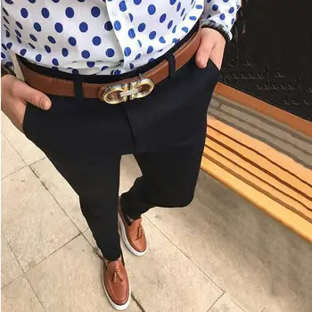 Vyrų Mados Atsitiktinis Kelnės Socialinio Verslo Slim Stora Ilgos Kelnės Kostiumas Laisvalaikio Rudenį Oficialaus Biuro Aprangos Drabužių Streetwear