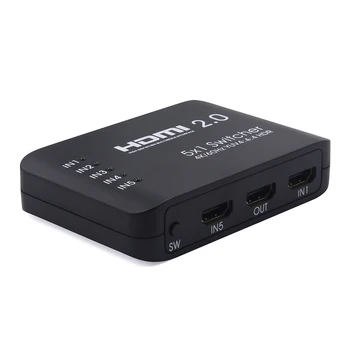 EarRise 2.0 HDMI/3D formatu Perjungiklį 5 in 1 out Paramos 4Kx2K@60Hz YUV 4:4:4 HDR 1080P už PS4 pro DVD Nešiojamas KOMPIUTERIS su IR Nuotolinio valdymo
