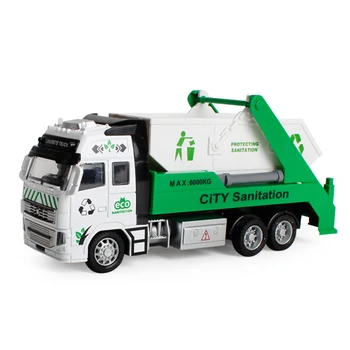 Lieti žaliavų tvarkymas sunkvežimis šiukšlių valymas, transporto priemonės modelis šiukšliavežis sanitarijos sunkvežimių švarus automobilis žaislas automobilis vaikas dovana