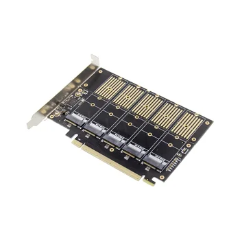 PCIe 5 Uostą M. 2 Mygtukas B SATA3.0 Plėtimosi Kortelės SSD Chip JMicron JMB585 PCI Express, SATA M2 NVME PCI-e Pakilti Konverteris Kortelės Adapteris