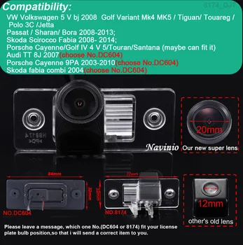 HD CCD atsarginės automobilio galinio vaizdo kamera Audi TT 8J 2007 m., 