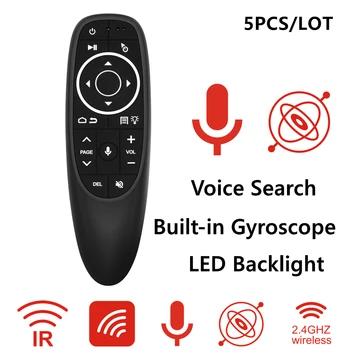 5vnt G10S Pro Balso Oro Pelės 2.4 G Bevielio Apšvietimu Giroskopas IR Mokymosi smart remote control 