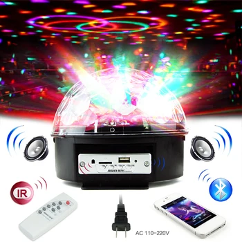 Vioce Kontrolės MP3 Diskoteka Kamuolys Šalis DJ Šviesos Bluetooth 6W RGB LED Etapo Poveikį Lazerio Šviesos Strobe Šviesos Kalėdų, Kalėdų Šviesos