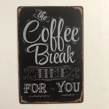 [Luckyaboy] Kavos Pertraukos laikas jums Apnašas Derliaus Metalo Alavo Ženklai Namų Bar Pub Garažas Dekoro Plokščių Vyras Urvas Sienos Lipdukas