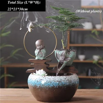 110V/220V Kinų Keramikos Zen Namų dekoro vidaus Vandens Fontanai Biuro Kambarį Mažų Žuvų Bakas Fontanas Feng Shui Dekoras