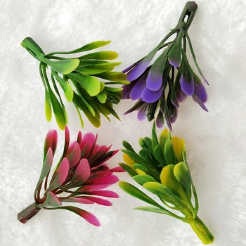 100 piezas Bonsai apdailos accessoriesWedding namų dekoro DIYartificial plastiko netikrą augalai, žolės, dirbtinės gėlės