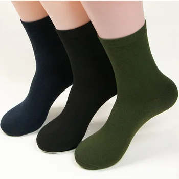 10 porų vyriškų aukštos kokybės kojinės vientisos spalvos armijos žalia juoda rudenį ir žiemą šiltas lauko sporto kojinės plius dydžio vyriški taip