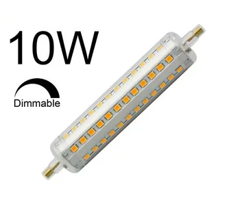 Nemokamas pristatymas pritemdomi 10W 118mm LED lemputė R7S J118 R7S lempa 360 laipsnių kampu, puikiai pakeisti halogeninės lempos, AC85-265V