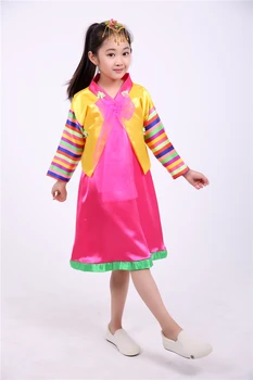 Vaikai Tradicinio Korėjiečių Hanbok Korėjos Tautinių Kostiumų, Šokių Etapo Lentelė Korėjos Hanbok Moterų Hanbok Suknelė Mergina Hanbok Suknelė