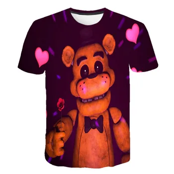 Penkias naktis Berniukas T-Shirt, Fredis 3D animacija, berniukų ir mergaičių vasaros suknelė) gyvūnų cute mados monstras vasarą nešioti