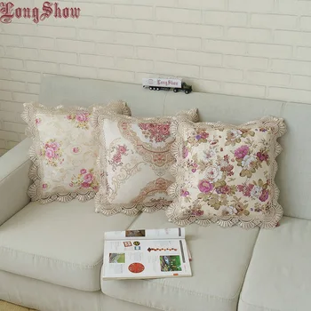 Namų dekoro 45x45cm Aikštėje Classic Europos Žakardo Gėlių Stiliaus Rožinė/Violetinė Spalvos Pagalvės užvalkalą