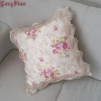 Namų dekoro 45x45cm Aikštėje Classic Europos Žakardo Gėlių Stiliaus Rožinė/Violetinė Spalvos Pagalvės užvalkalą
