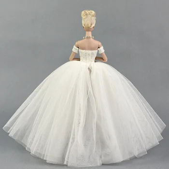 Vestuvinė Suknelė Barbie Lėlės originalus 1/6 BJD Šalies Vakare Gown Burbulas sijonas Drabužiai, Apranga, Aksesuarai, vestiti baltas juodas