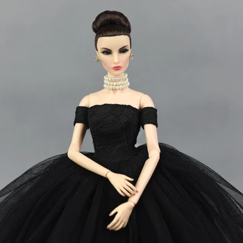 Vestuvinė Suknelė Barbie Lėlės originalus 1/6 BJD Šalies Vakare Gown Burbulas sijonas Drabužiai, Apranga, Aksesuarai, vestiti baltas juodas