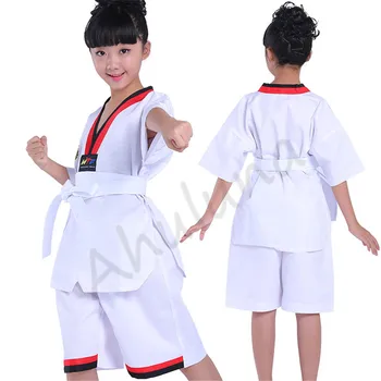 Unisex Sportinė Karate, Taekwondo Drabužiai Vaikams Suaugusiųjų ilgomis ir trumpomis Rankovėmis/Kelnes Mokymo Vienodas SW001