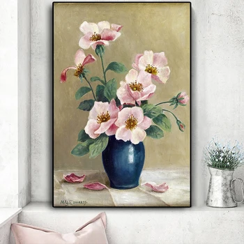 Žydi Gėlės Violetinės Drobės Tapybos Plakatai ir Spausdina Sienos Meno Apdailos Nuotrauką Gyvenamasis Kambarys ir Miegamasis Apdaila